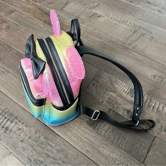 Disney Parks x Loungefly Collab Minnie Backpack Bag Sequins Rainbow Sparkles main image 9